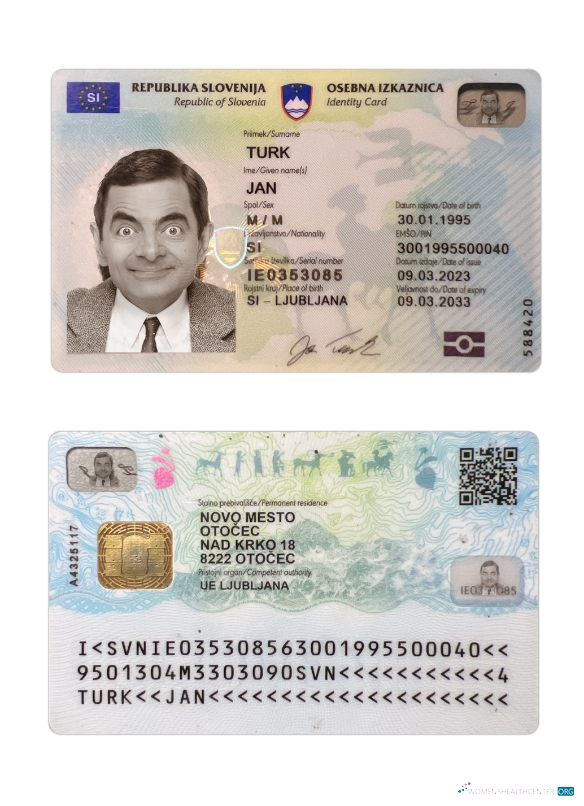 Download Slovenia ID card 2023 present Photoshop template